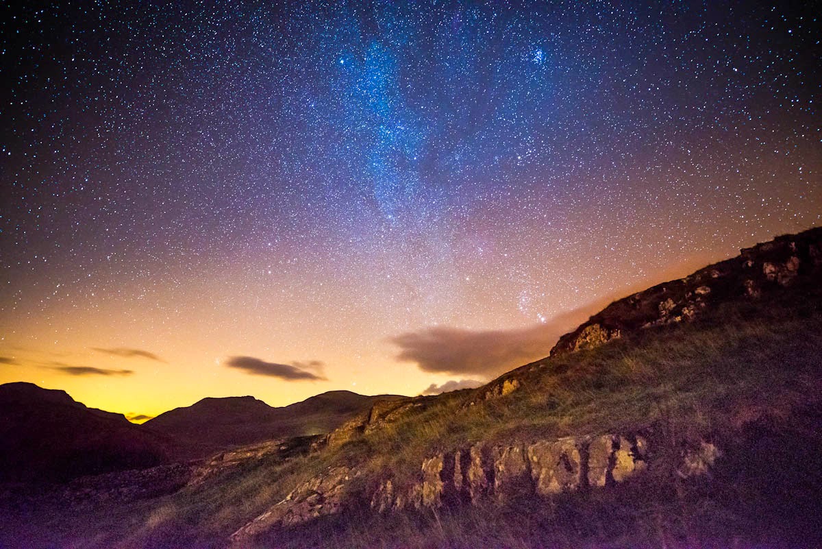 Stars from Cwm Nantcol above Harlech